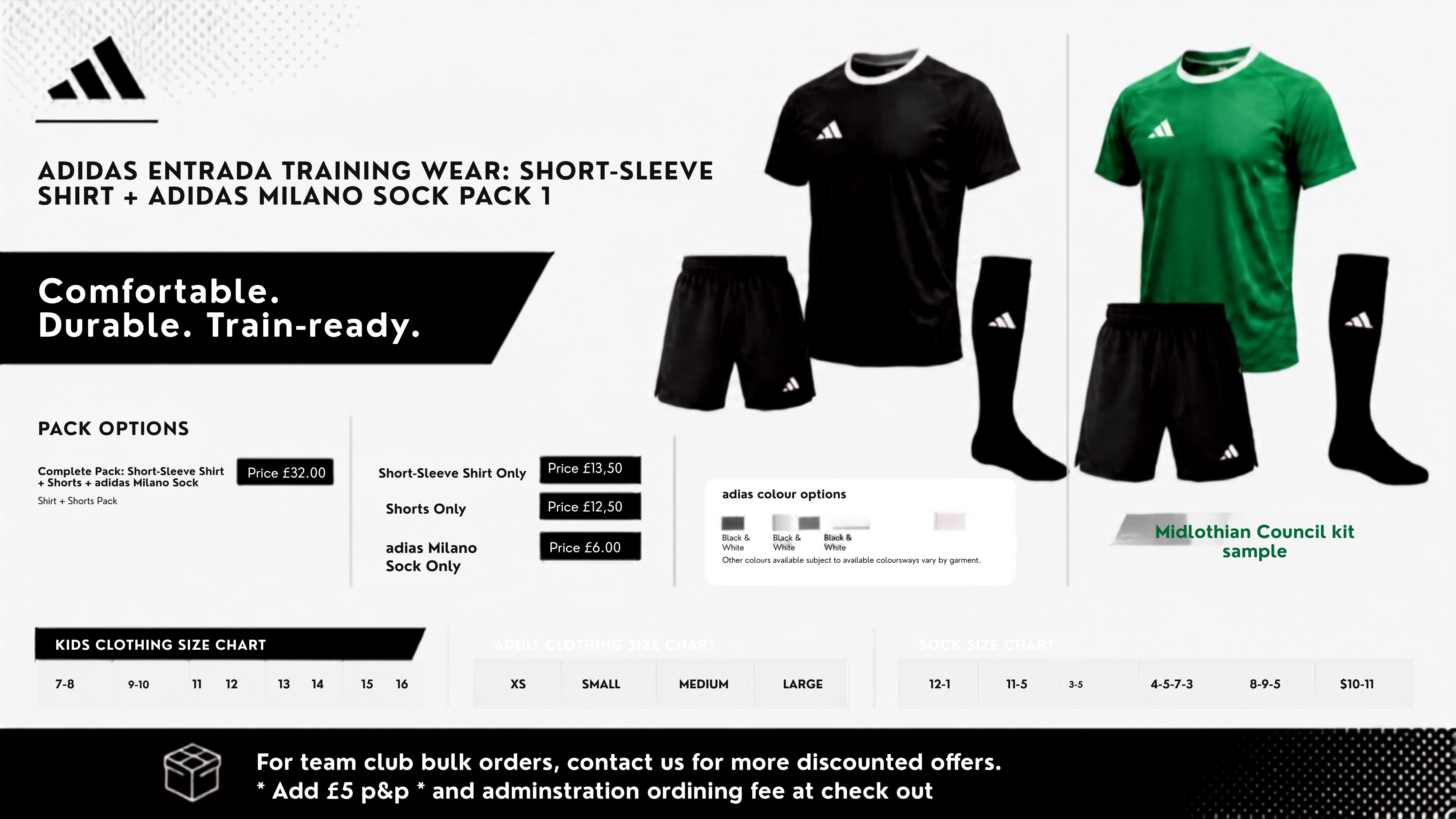 Adidas Entrada Training Wear - Short-Sleeve Shirt + Shorts + Milano Sock