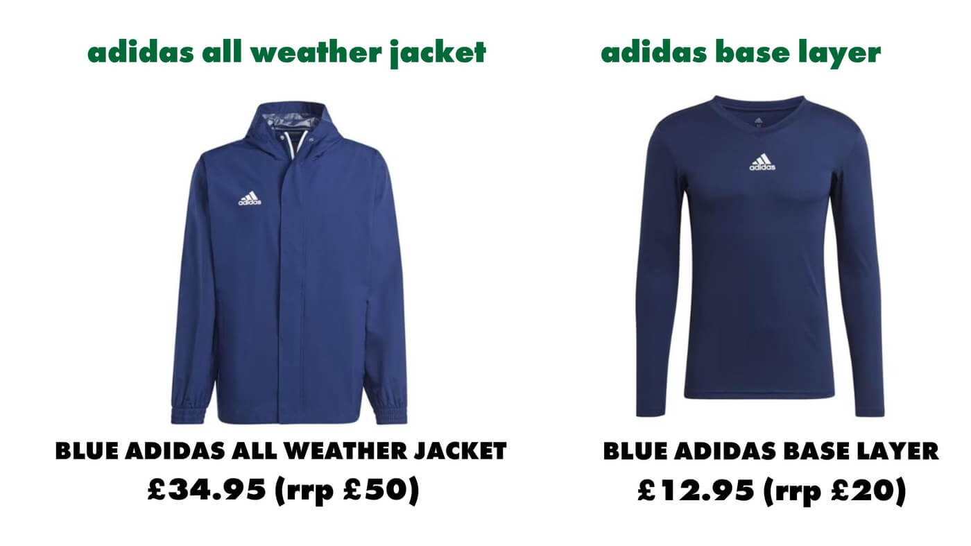 Adidas All Weather Jacket £34.95 - Adidas Base Layer £12.95