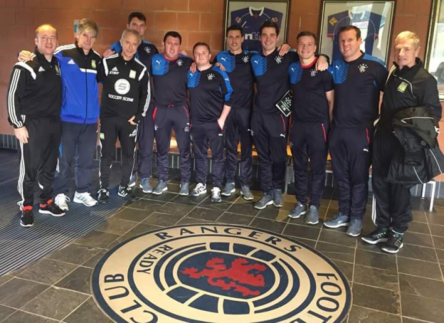 Coaches from Partner Club Rangers FC at 2015 Youth Diploma 2 course. This year's course takes place this weekend at Auchenhowie.